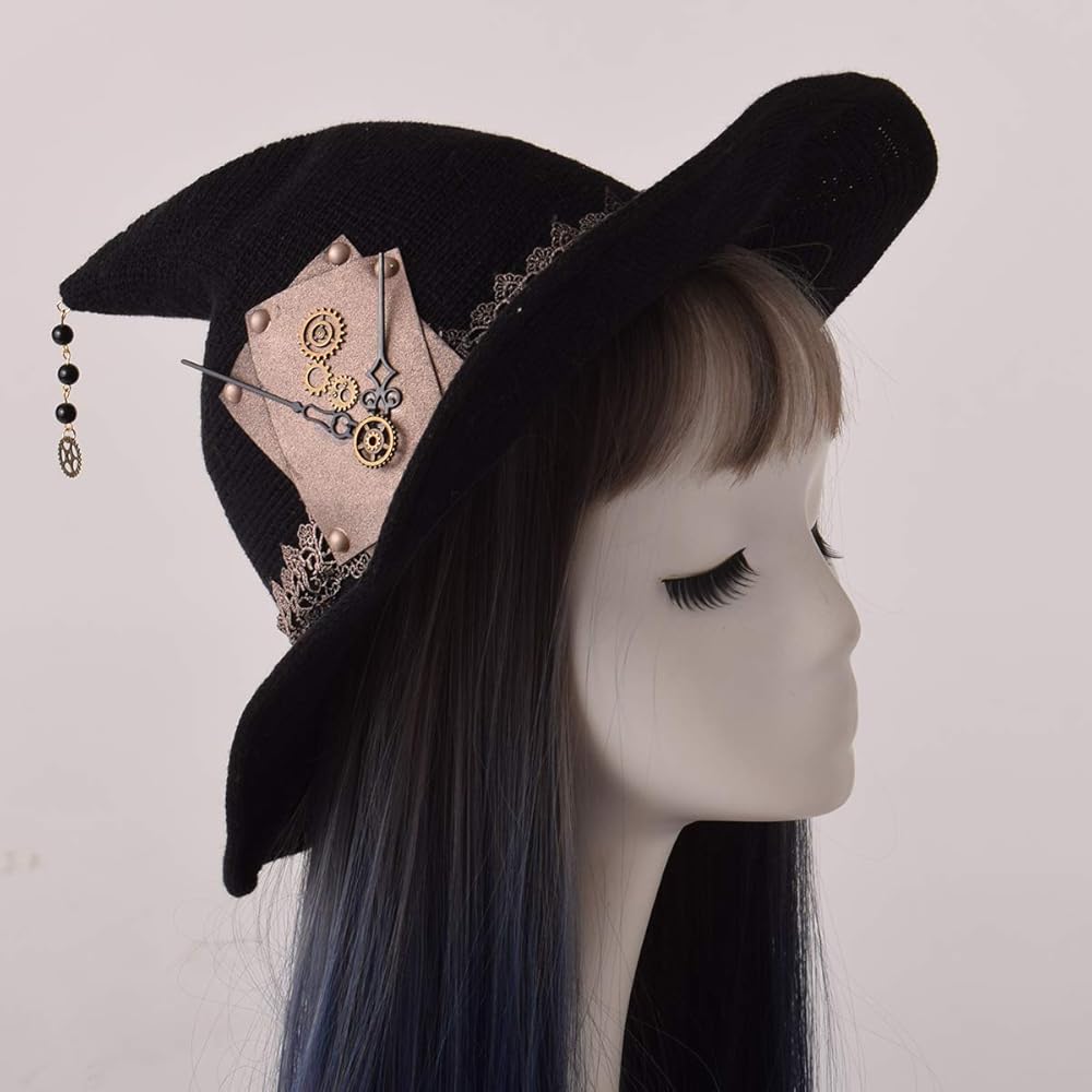 Amazon.com: GRACEART Women's Steampunk Witch Hat with Gears